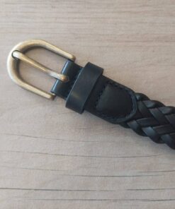 CINTO DAMA PU TRENZADO COLOR NEGRO CON HEBILLA BRONCE
