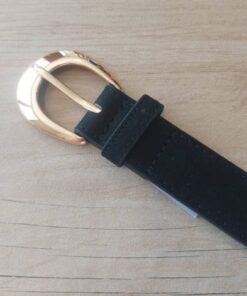 CINTO DAMA SÍMIL GAMUZA COLOR NEGRO CON HEBILLA DORADA OVAL