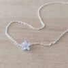 COLGANTE DE ACERO BLANCO ESLABÓN ESPEJITO 0.4 CON DIJE ESTRELLA CUBIK ENGARZADA. LARGO 40 CM + 5 EXT