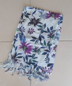 PAREO HINDÚ ESTAMPADO CON FLECOS 100 X 180 CM