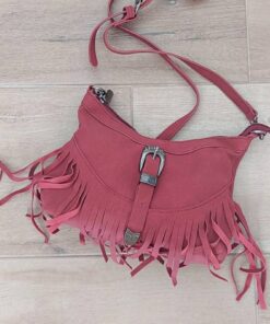 CARTERA TIPO BANDOLERA CON FLECOS Y HEBILLA BORDO 26 X 16 X 5 CM