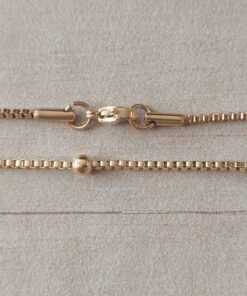 CADENA DE ACERO DORADO VENECIANA 1.9 CON BOLITA