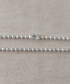 CADENA DE ACERO BLANCO BOLITA 2.0. LARGO 40 CM
