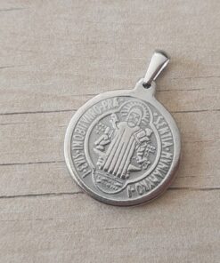 DIJE DE ACERO MEDALLA SAN BENITO. TAMAÑO 25 MM