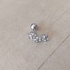 ARO ACERO PIERCING HELIX TRES FLORES CON STRASS
