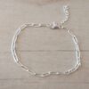 PULSERA DE ACERO BLANCO ESLABON FORCET 3 X 8. LARGO 20 CM + 4 CM EXT.
