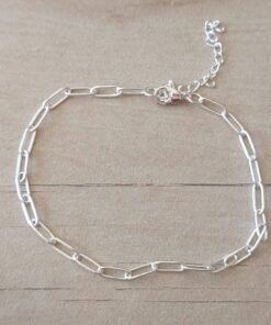 PULSERA DE ACERO BLANCO ESLABON FORCET 3 X 8. LARGO 20 CM + 4 CM EXT.