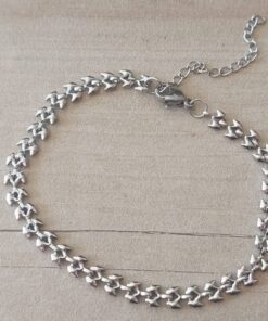 PULSERA DE ACERO ESLABÓN CONECTOR W. LARGO 18 CM + 4 CM EXT