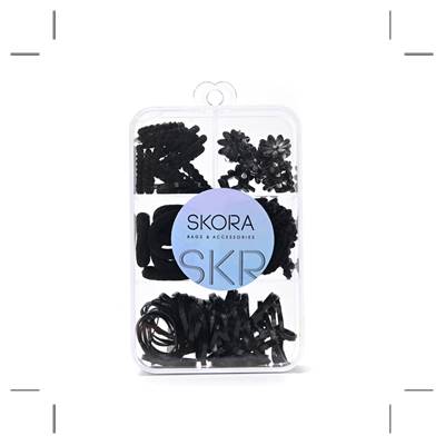 Set de colitas y broches en caja