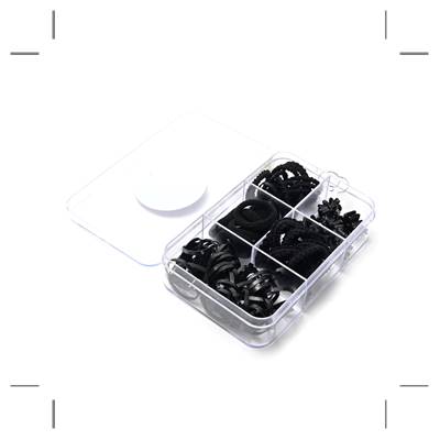 Set de colitas y broches en caja