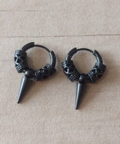 ARO DE ACERO NEGRO ARGOLLA 2 MM CON BISAGRA 15 MM TIPO PUNK