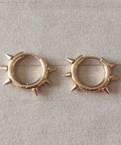 ARO DE ACERO DORADO ARGOLLA 2 MM CON BISAGRA 15 MM CON REMACHES PUNK