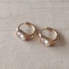 ARO DE ACERO DORADO ARGOLLA CON BISAGRA 15 MM CON STRASS BLANCO OVAL