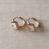 ARO DE ACERO DORADO ARGOLLA CON BISAGRA 15 MM CON STRASS BLANCO ROMBO