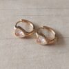 ARO DE ACERO DORADO ARGOLLA CON BISAGRA 15 MM CON STRASS CORAZÓN BLANCO
