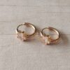 ARO DE ACERO DORADO ARGOLLA CON BISAGRA 15 MM CON STRASS BLANCO ESTRELLA