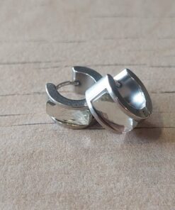 ARO DE ACERO ARGOLLA PLANA CON BISAGRA Y ACRÍLICO CRISTAL. MEDIDAS 7 X 13 MM