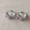 ARO DE ACERO ARGOLLA CON BISAGRA 15 MM Y FRENTE CON STRASS ROSA CORAZÓN