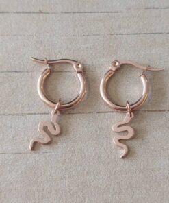 ARO ARGOLLA 15 MM DE ACERO ROSÉ CON DIJE VIBORA
