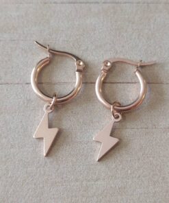 ARO ARGOLLA 15 MM DE ACERO ROSÉ CON DIJE RAYO LISO