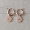 ARO ARGOLLA 15 MM DE ACERO ROSÉ CON DIJE BRUJULA