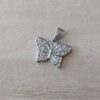 DIJE DE ACERO MARIPOSA TRABAJADA. TAMAÑO 17 X 25 MM