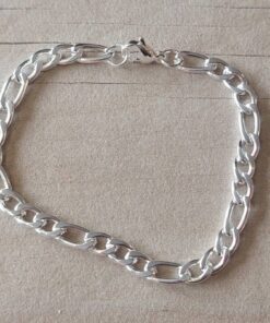 PULSERA DE ACERO BLANCO FIGARO 1.4 LARGO 19 CM