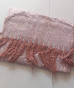 BUFANDÓN JASPEADO BEIGE CON FLECOS OXIDO. 50 X 190 CM