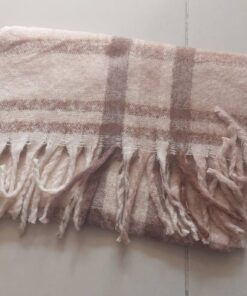 BUFANDON ESCOCES TONOS BEIGE CON FLECOS 55 X 200 CM