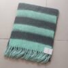 BUFANDON RAYADO NEGRO Y AQUA CON FLECOS. TAMAÑO 45 X 200 CM