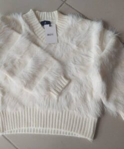 SWEATER SIMIL PIEL COLOR MARFIL TALLE UNICO