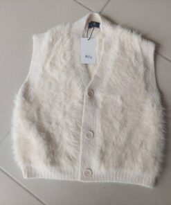 CHALECO SIMIL PIEL CON BOTONES COLOR BEIGE TALLE ÚNICO