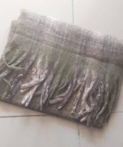 BUFANDON ESCOCES BEIGE CON LINEAS VERDES Y MARRONES 50 X 190 CM