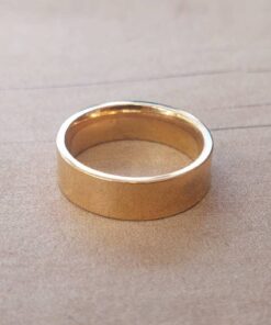 ANILLO ALIANZA DE ACERO DORADO CINTA 6 MM APTO PARA GRABAR.