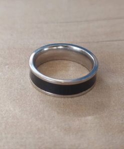 ANILLO DE ACERO ALIANZA 6 MM ESMALTADO NEGRO