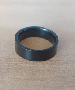 ANILLO ALIANZA DE ACERO NEGRO CINTA 6 MM APTO PARA GRABAR.