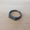 ANILLO DE ACERO NEGRO SELLO RECTANGULAR (7 MM)