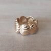 ANILLO ACERO DORADO OSTRA SIN FIN