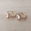 ARO DE ACERO DORADO ARGOLLA CON BISAGRA 15 MM CON STRASS BLANCO REDONDO