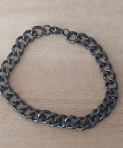 PULSERA DE ACERO NEGRO GRUMET 7 MM DE ANCHO. LARGO 20,5 CM