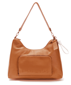 Cartera Tanger doble correa con remaches y llavero 40x30x12cm. x 1u.
