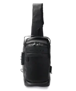 Morral Sling con cerradura y USB PU graneado 32x18x10cm bolsillo horizontal x 1u