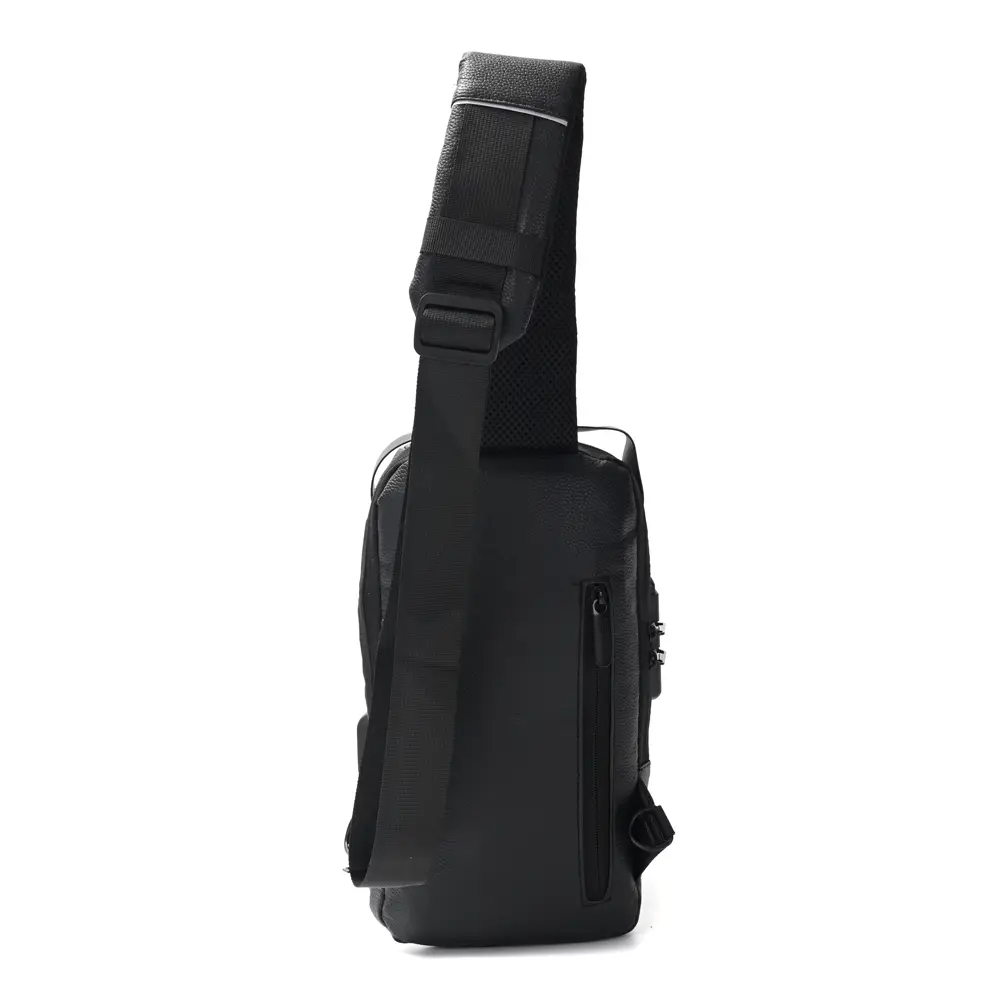 Morral Sling con cerradura y USB PU graneado 32x18x10cm bolsillo horizontal x 1u - Imagen 11