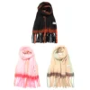 Bufandon Skora bicolor con flecos 180x50cm x1u