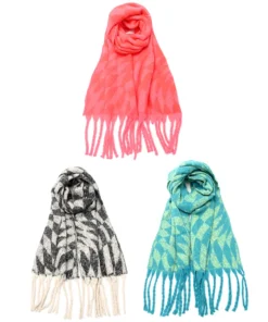 Bufandon Skora diseño geometrico con flecos 200x40cm x1u