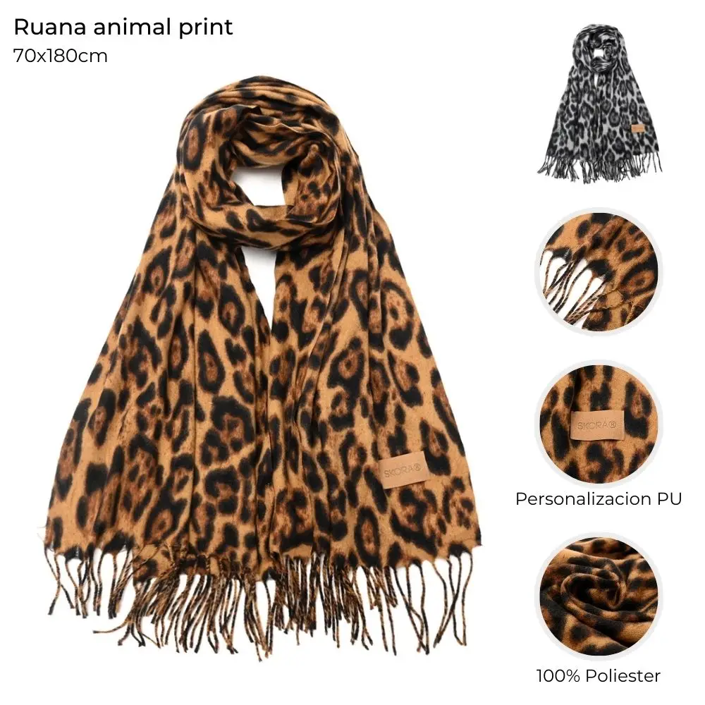 Bufanda Skora animal print 70x180cm x1u - Imagen 10
