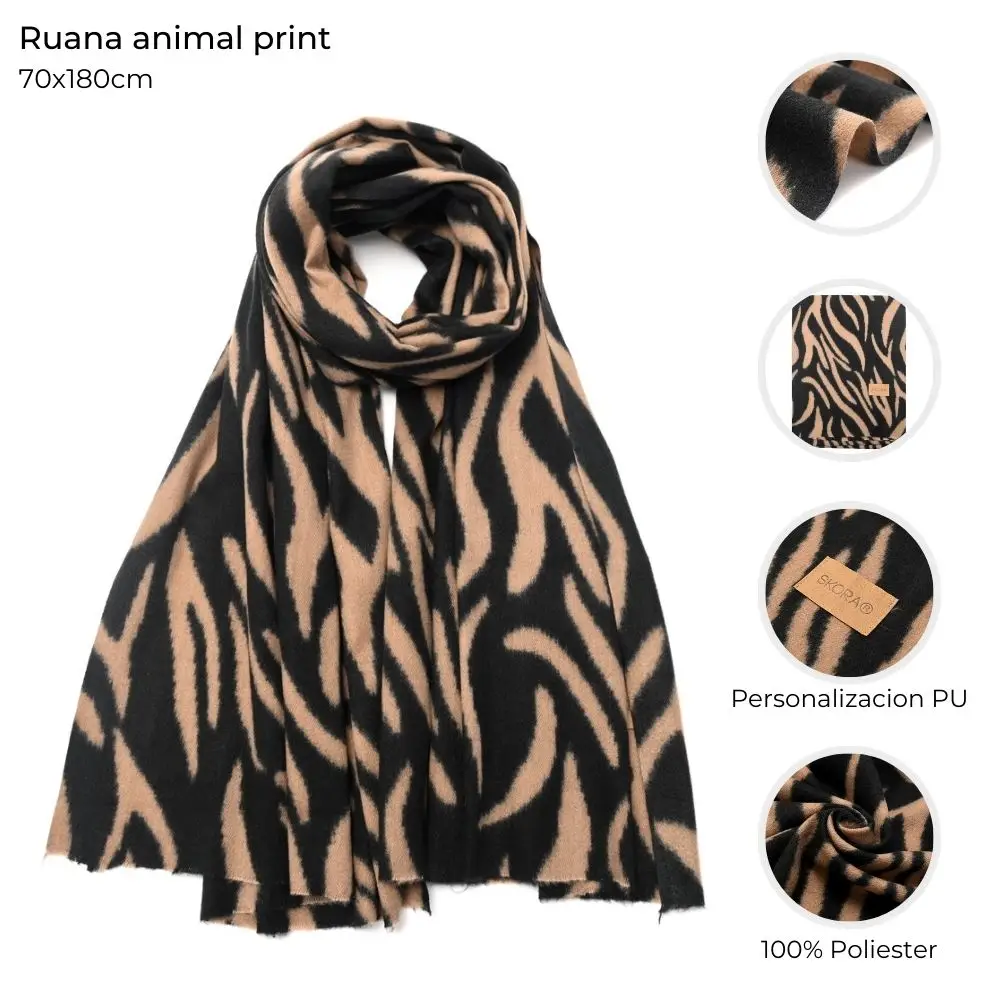 Bufanda Skora animal print 69x170cm - Imagen 8