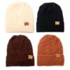Gorro tejido mujer con pompom interior piel x1u