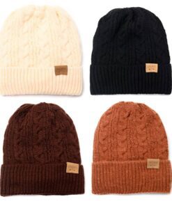 Gorro tejido mujer con pompom interior piel x1u