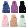 Gorro tejido mujer con pompom interior piel x1u